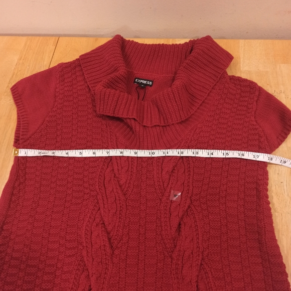 Express Sweater Dress Short Sleeve Cowl Neck Cable Knit Size medium - Picture 12 of 16